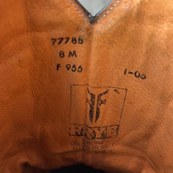 FRYE Daisy Duke Leather Cowboy Boots Bronze - Mid Calf Sz 8 M, EC - Picture 8 of 10